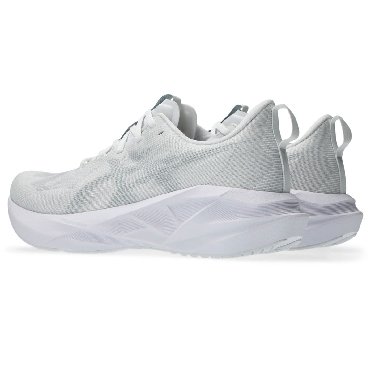 ASICS Novablast 5 Blanc-Gris / White-Piedmont Grey — vue avant intérieure (1011B974-100)