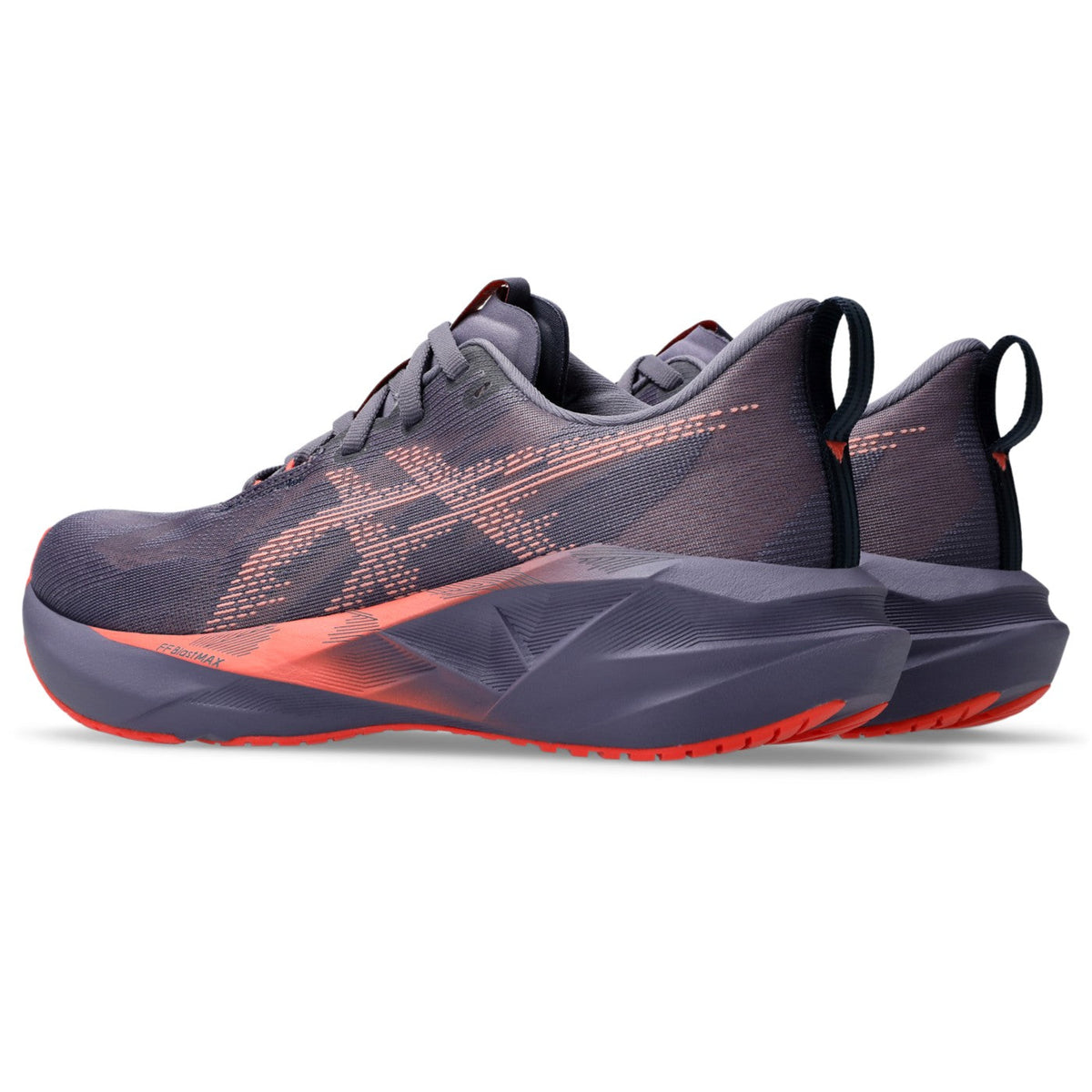 ASICS Novablast 5 Femme Violet-Corail / Greyish Purple-Coral Reef — vue avant intérieure (1012B765-500)