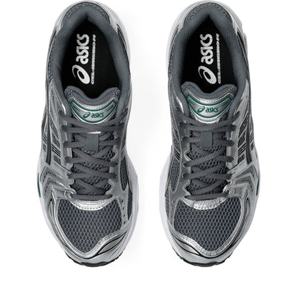 ASICS GEL-Kayano 14 Gris / Argent / Vert – vue du dessus
