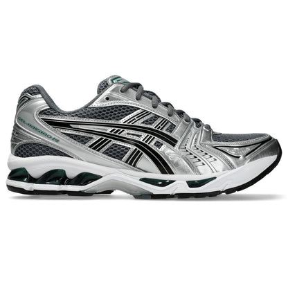 ASICS GEL-Kayano 14 Gris / Argent / Vert – profil opposé