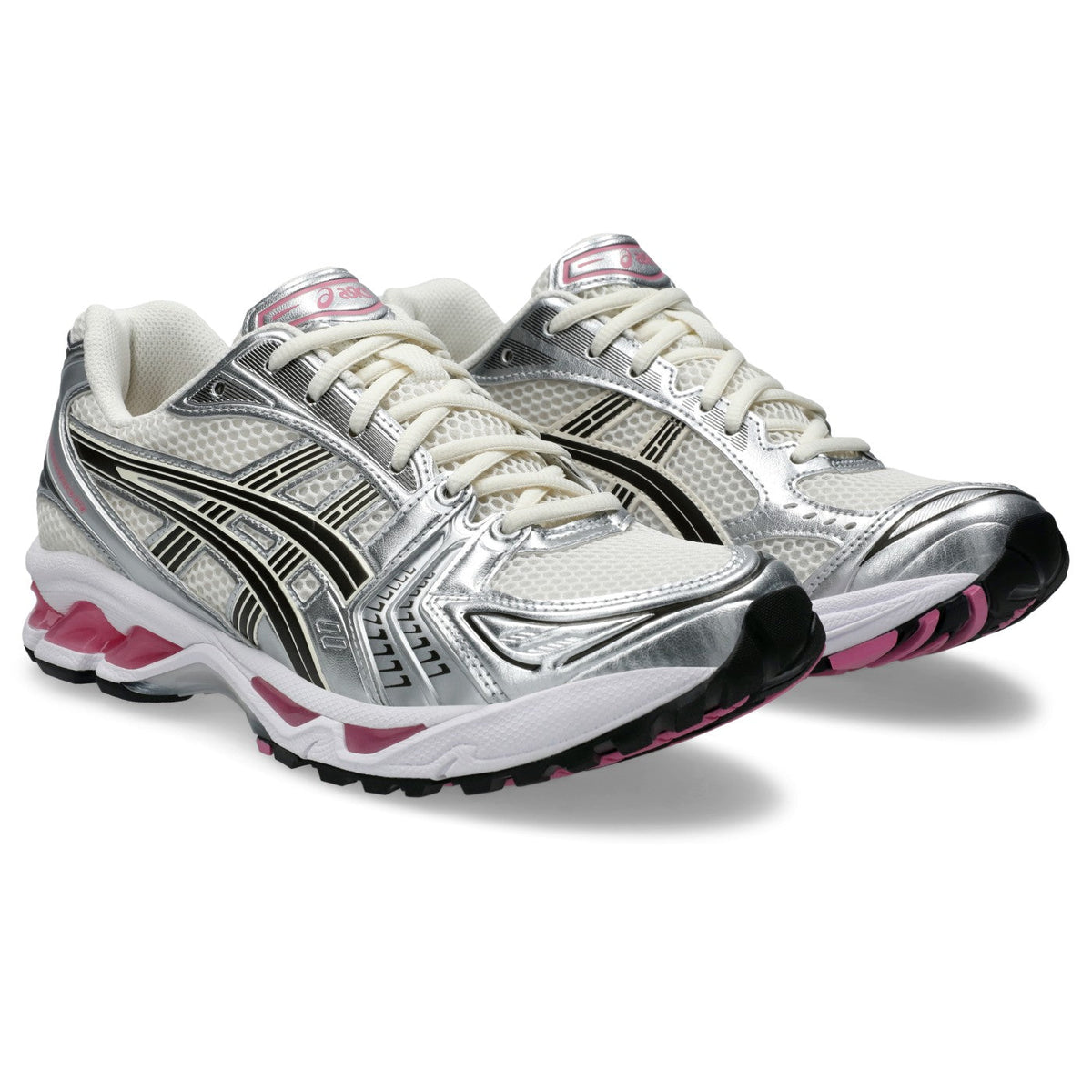 ASICS GEL-Kayano 14 Crème / Rose clair – paire en vue trois-quarts avant