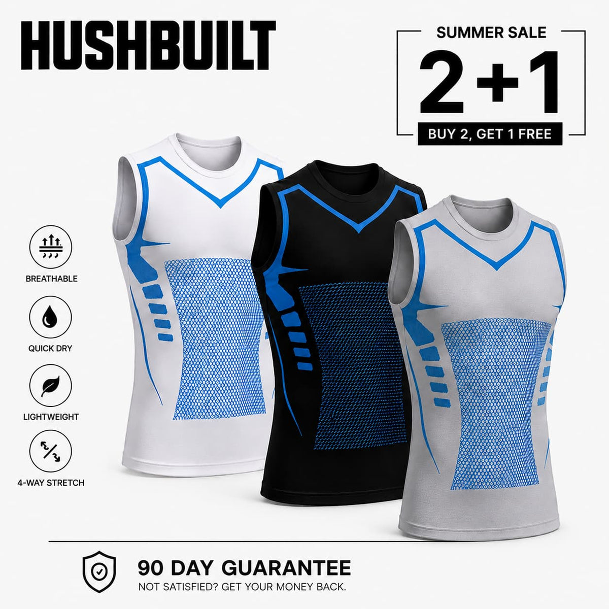 HushBuilt™ Ionic Compression Vest | Look 15 Lbs Lighter The Second You Put It On
