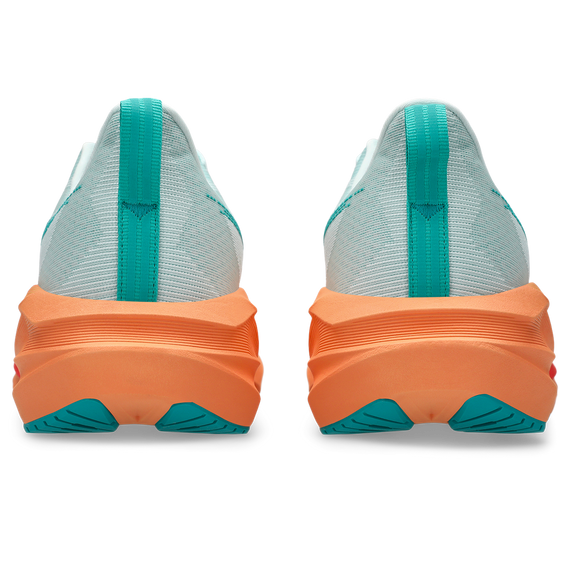 ASICS Novablast 5 Aqua / Orange – vue arrière